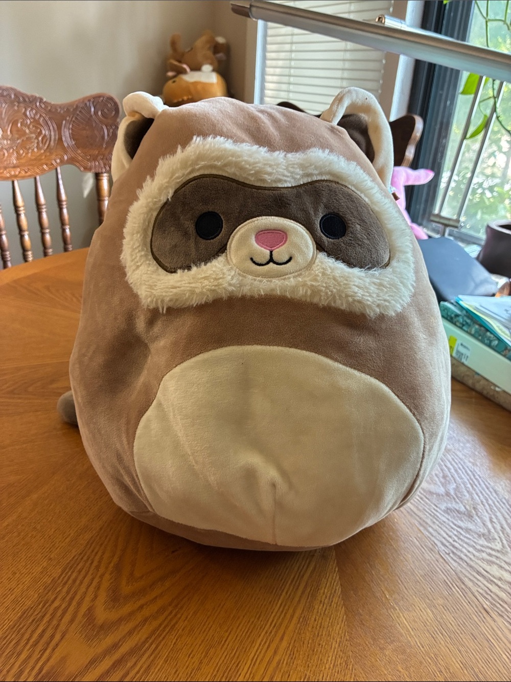 Medium Squishmallow Toy - Brown & Cream Cozy Racoon
